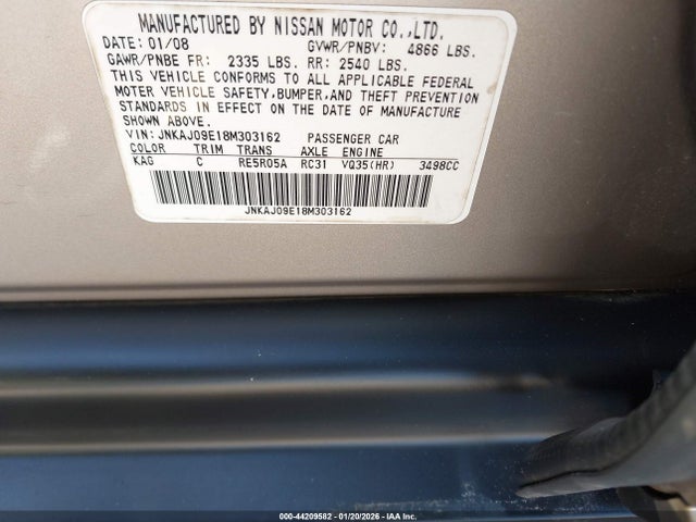 2008 INFINITI EX35 JNKAJ09E18M303162 Photo 8