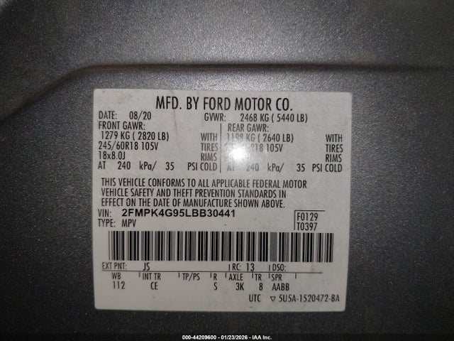 2020 FORD EDGE 2FMPK4G95LBB30441 Photo 8