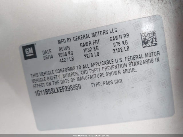 Chevrolet Malibu 1ls 2014 1G11B5SLXEF298959 Image 9