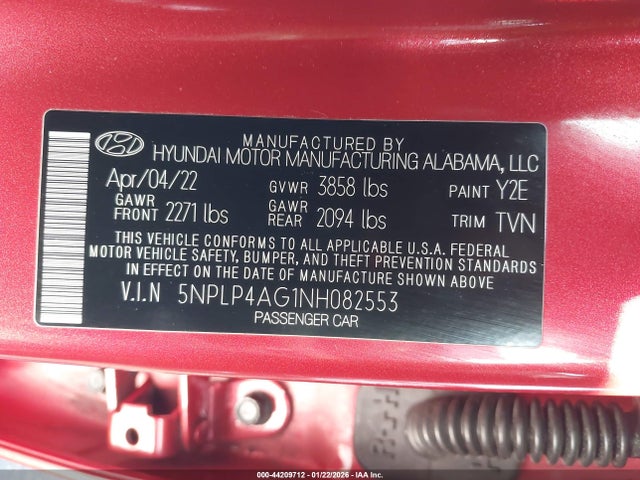 2022 HYUNDAI ELANTRA 5NPLP4AG1NH082553 Photo 8