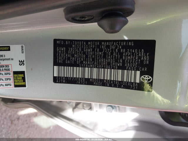 2024 TOYOTA COROLLA 5YFB4MDE4RP186719 Photo 8