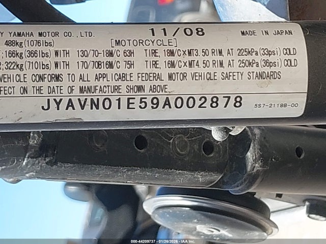 2009 YAMAHA XVS950 JYAVN01E59A002878 Photo 9