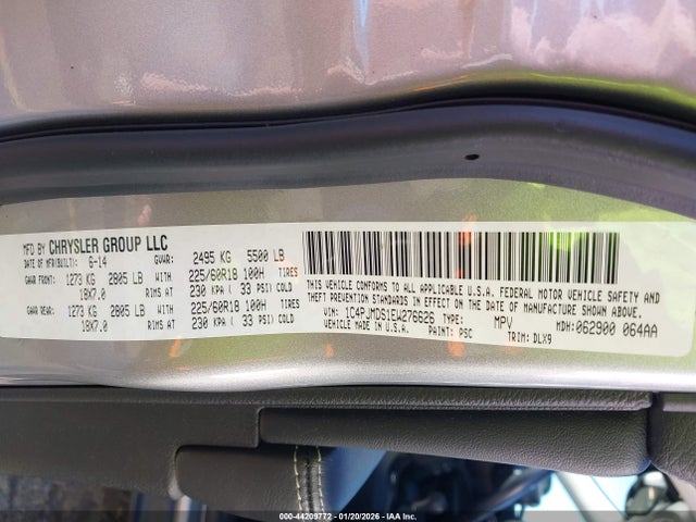 1C4PJMDS1EW276626 Jeep Cherokee Limited