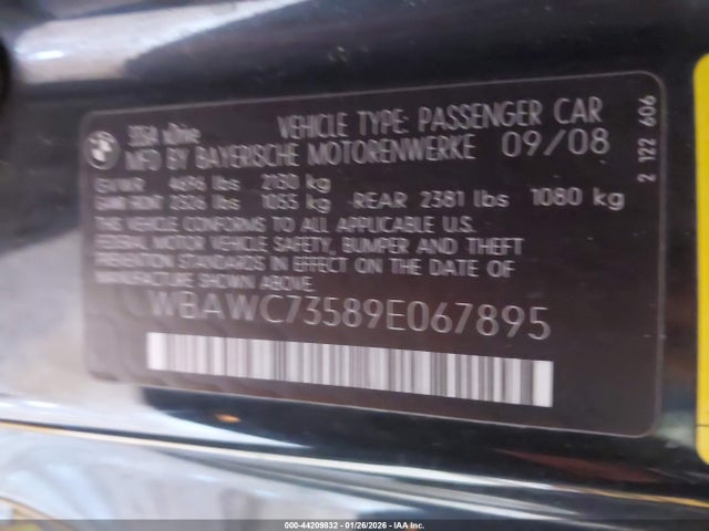 2009 BMW 335I WBAWC73589E067895 Photo 8