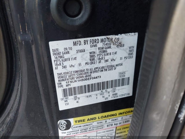 2011 FORD EXPEDITION EL 1FMJK1H50BEF04473 Photo 8