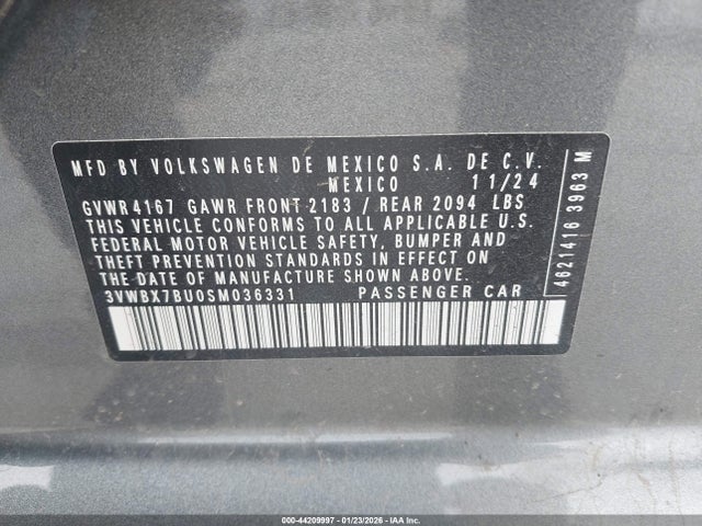 3VWBX7BU0SM036331 Volkswagen Jetta 1.5t Sport