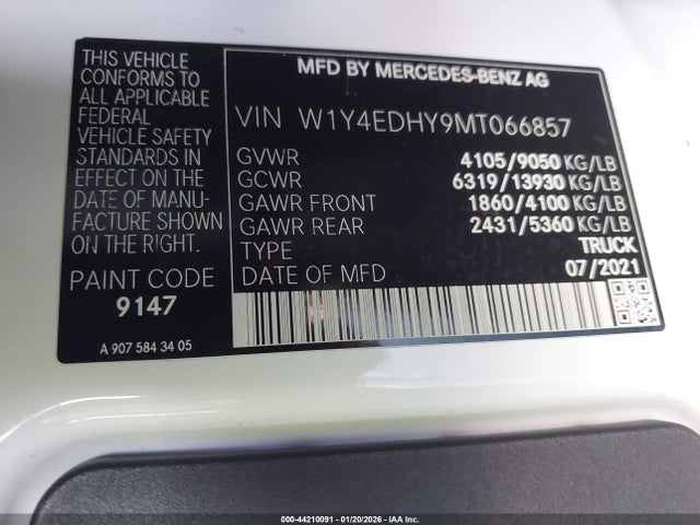 2021 MERCEDES-BENZ SPRINTER 2500 W1Y4EDHY9MT066857 Photo 8