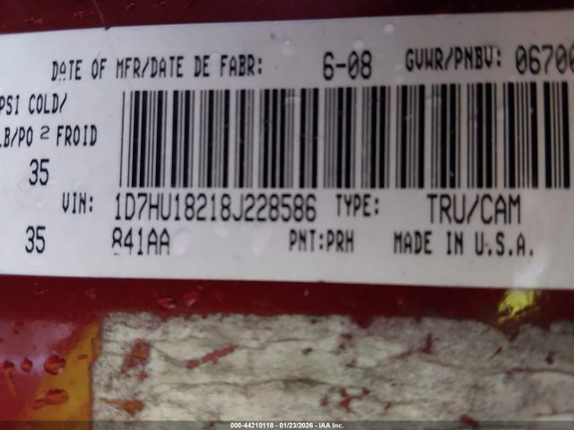 2008 DODGE RAM 1500 1D7HU18218J228586 Photo 8