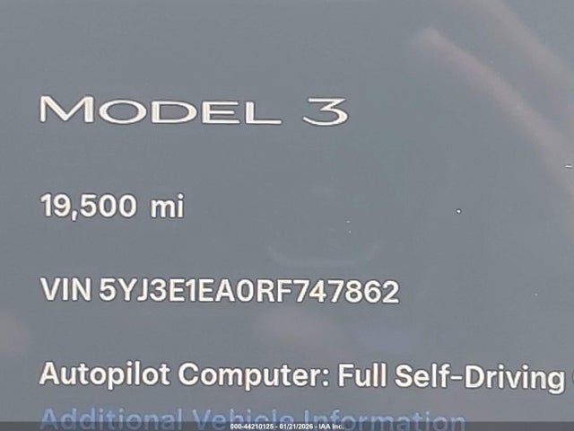 5YJ3E1EA0RF747862 Tesla Model 3 Long Range Dual Motor All-wheel Drive/rear-wheel Drive