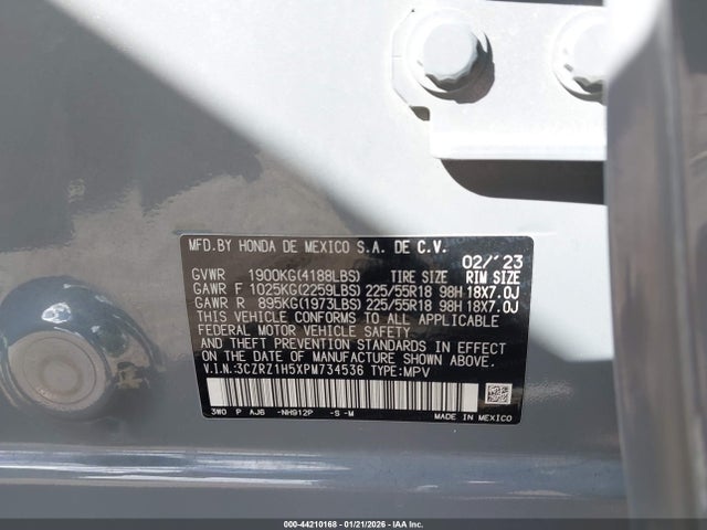 2023 HONDA HR-V 3CZRZ1H5XPM734536 Photo 8