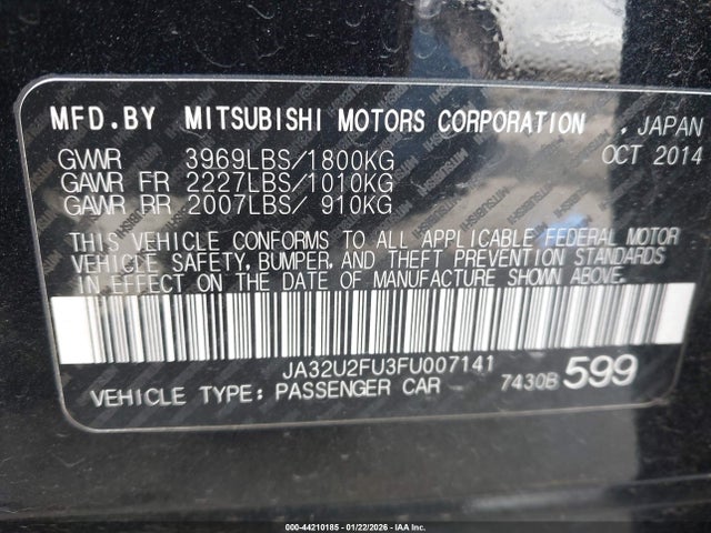 2015 MITSUBISHI LANCER JA32U2FU3FU007141 Photo 8