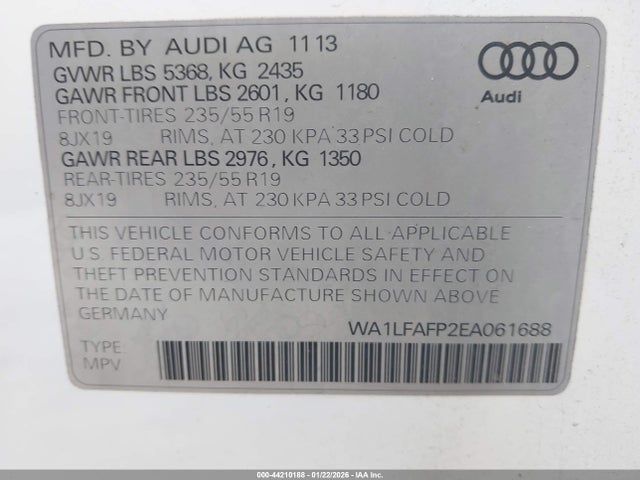 2014 AUDI Q5 WA1LFAFP2EA061688 Photo 8