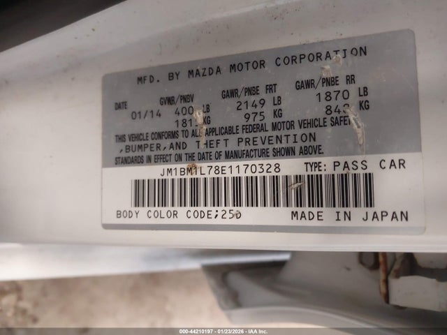 JM1BM1L78E1170328 Mazda Mazda3 I Touring
