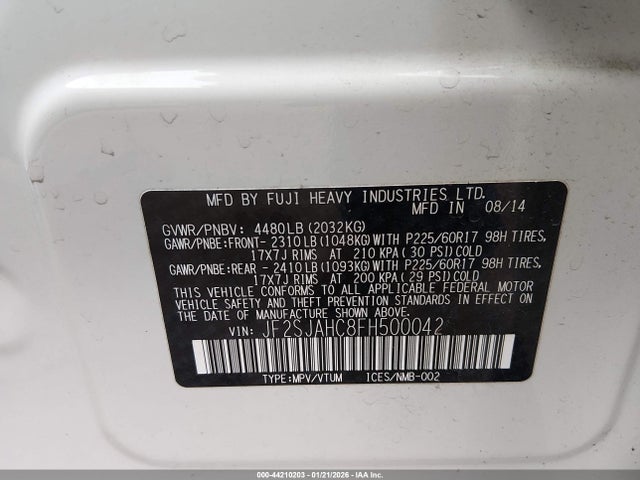 JF2SJAHC8FH500042 Subaru Forester 2.5i Limited