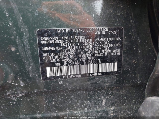 JF2SKANC7NH506138 Subaru Forester Limited