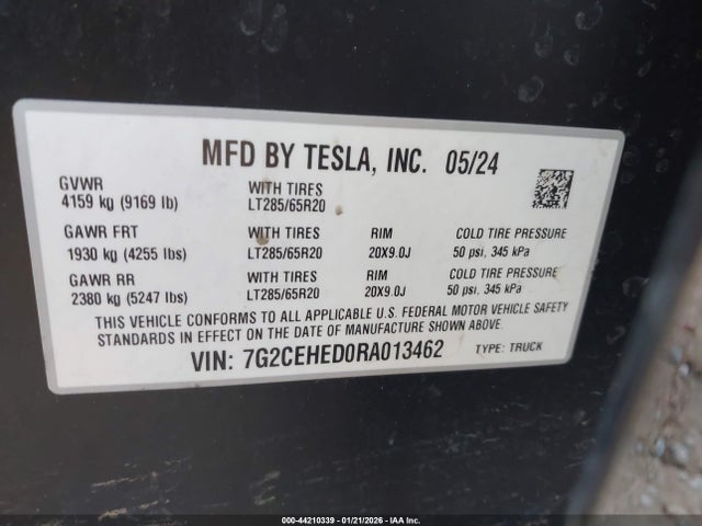 2024 TESLA CYBERTRUCK 7G2CEHED0RA013462 Photo 8