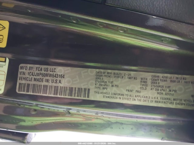 2021 JEEP WRANGLER 4XE 1C4JJXP60MW643164 Photo 8