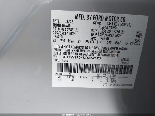Ford Maverick Xlt 2022 3FTTW8F94NRA52125 Image 9