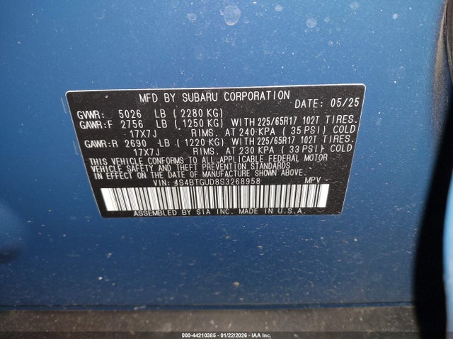 4S4BTGUD8S3268958 Subaru Outback Wilderness