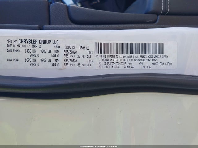 Jeep Grand Cherokee Overland 2014 1C4RJFCT4EC146307 Image 9