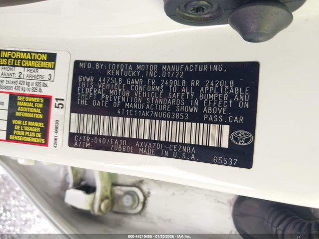 Toyota CAMRY LE 2022 4T1C11AK7NU663853 Image 9