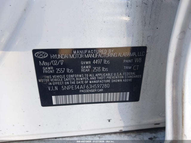 5NPE34AF6JH597280 Hyundai Sonata Limited