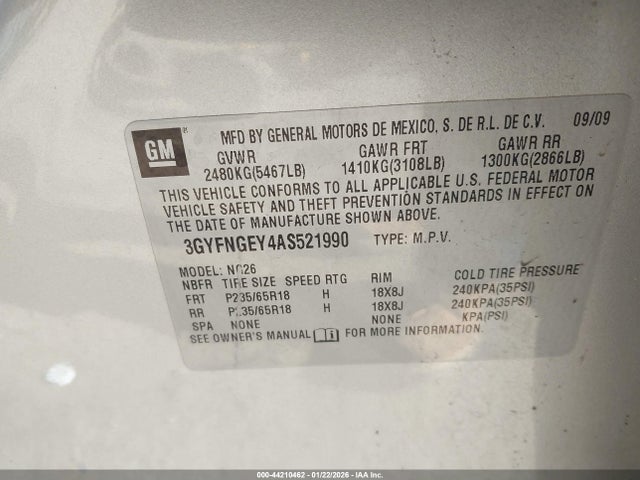 2010 CADILLAC SRX 3GYFNGEY4AS521990 Photo 8