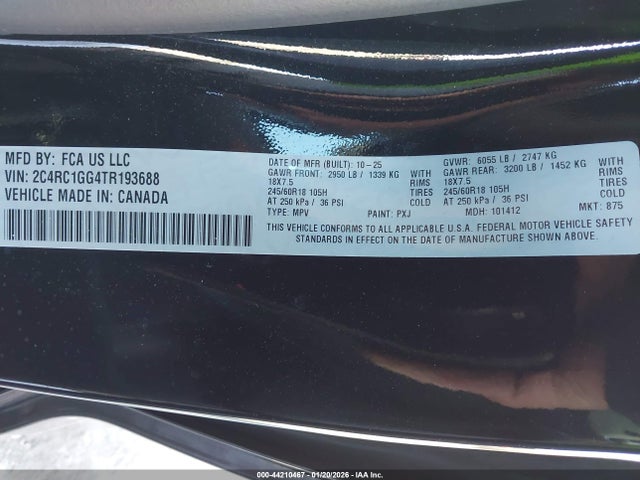 2026 CHRYSLER PACIFICA 2C4RC1GG4TR193688 Photo 8