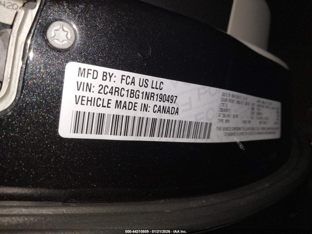 2022 Chrysler Pacifica Touring L მანქანა იყიდება აუქციონზე, vin: 2C4RC1BG1NR190497, აუქციონის ნომერი: 44210509