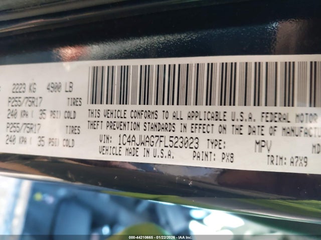 2015 JEEP WRANGLER 1C4AJWAG7FL523023 Photo 8