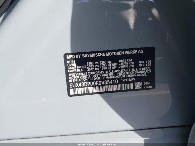 Продаж на аукціоні авто 2024 Bmw X3 Sdrive30i, vin: 5UX43DP00R9V35410, номер лоту: 44210682