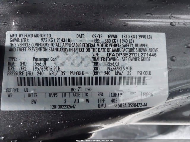 2013 FORD FOCUS 1FADP3E27DL271446 Photo 8