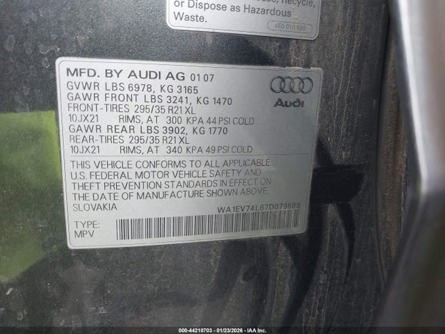 2007 AUDI Q7 WA1EV74L67D079689 Photo 8