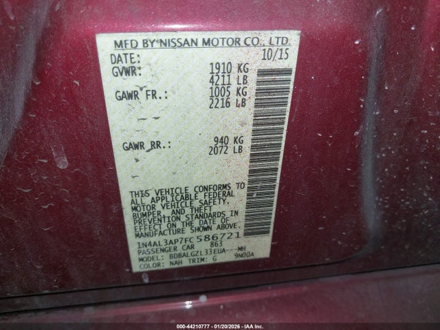 1N4AL3AP7FC586721 Nissan Altima 2.5 S