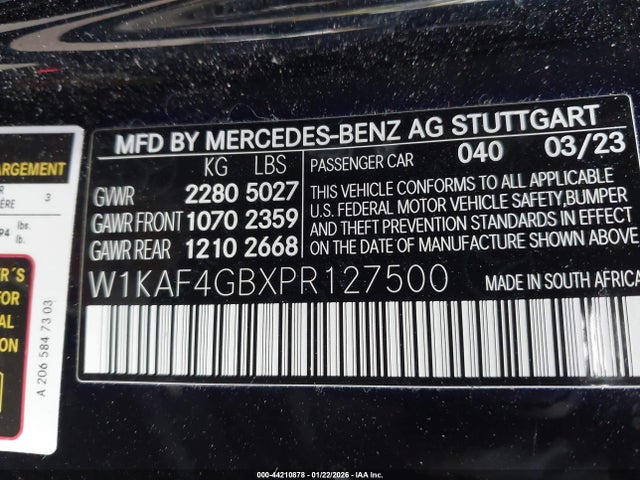 W1KAF4GBXPR127500 Mercedes-Benz C 300 Sedan