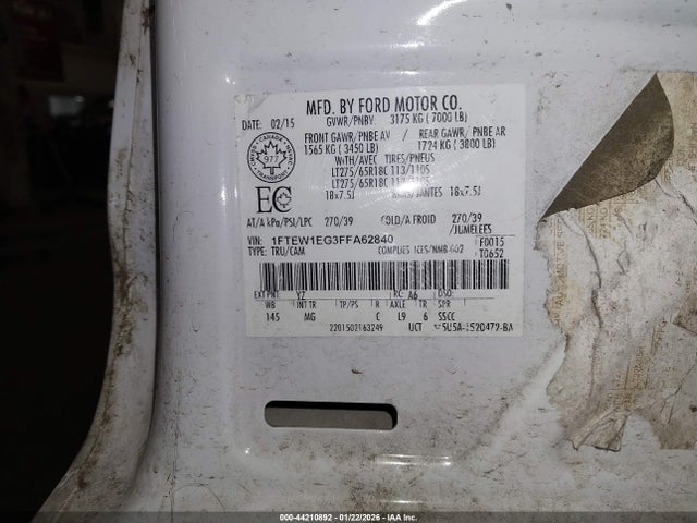 Ford F-150 Xlt 2015 1FTEW1EG3FFA62840 Image 9