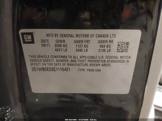 2012 CHEVROLET IMPALA 2G1WB5E32C1116421 Photo 8