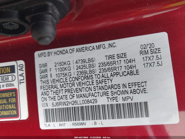 2020 HONDA CR-V 5J6RW2H26LL008429 Photo 8