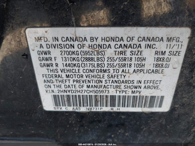 2012 ACURA MDX 2HNYD2H27CH505973 Photo 8
