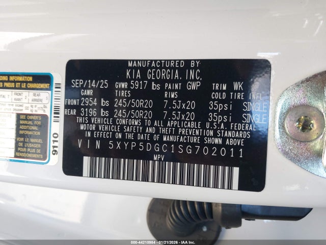 Продажа на аукционе авто 2025 Kia Telluride Sx Prestige X-line, vin: 5XYP5DGC1SG702011, номер лота: 44210984