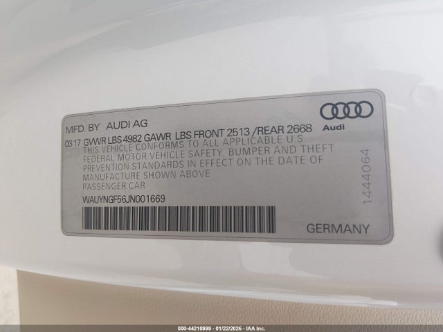 2018 AUDI A5 WAUYNGF56JN001669 Photo 8