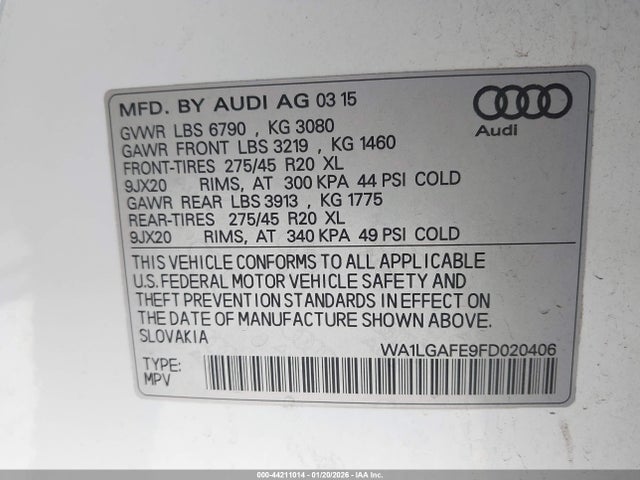 2015 AUDI Q7 WA1LGAFE9FD020406 Photo 8