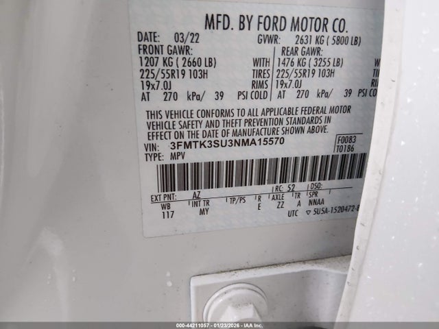 2022 FORD MUSTANG MACH-E 3FMTK3SU3NMA15570 Photo 8