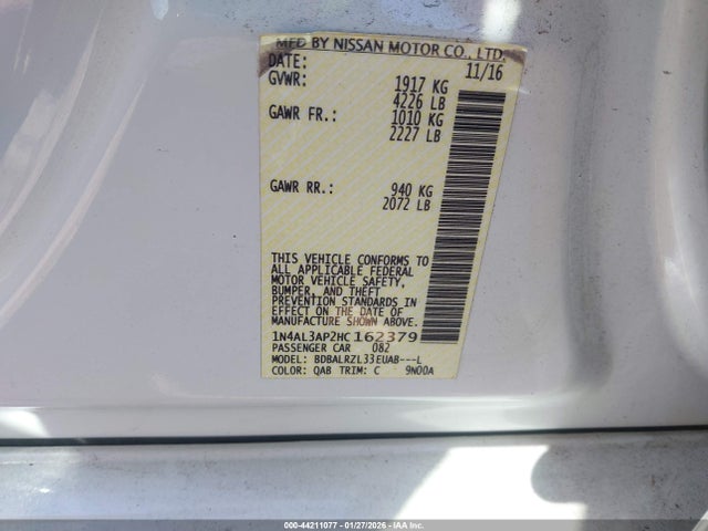 1N4AL3AP2HC162379 Nissan Altima 2.5 Sl