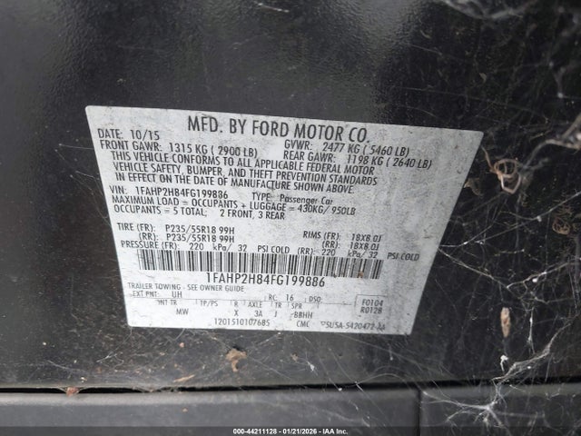 1FAHP2H84FG199886 Ford TAURUS SEL