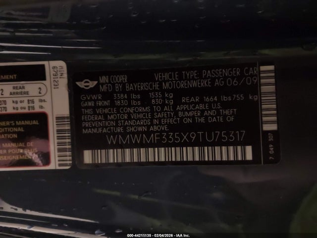2009 MINI COOPER WMWMF335X9TU75317 Photo 8