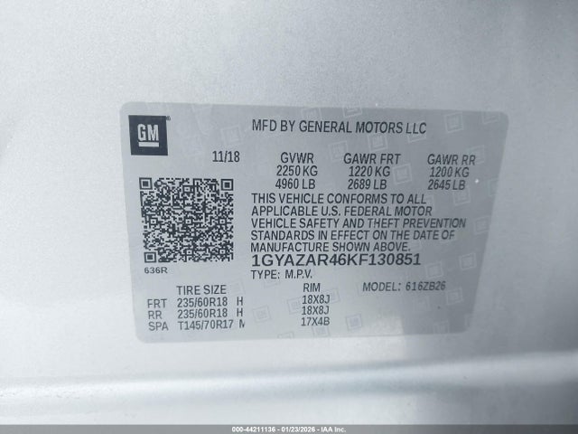 Aukcja sprzedaży 2019 Cadillac Xt4 Luxury, vin: 1GYAZAR46KF130851, numer aukcji: 44211136