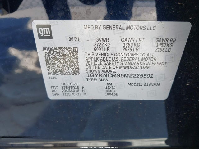 2021 CADILLAC XT5 1GYKNCRS5MZ225591 Photo 8
