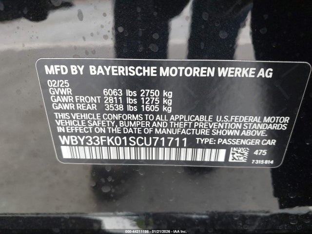 WBY33FK01SCU71711 BMW I5 Edrive40