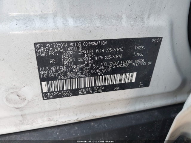 JTME6RFV0RD566712 Toyota Rav4 Hybrid Xse